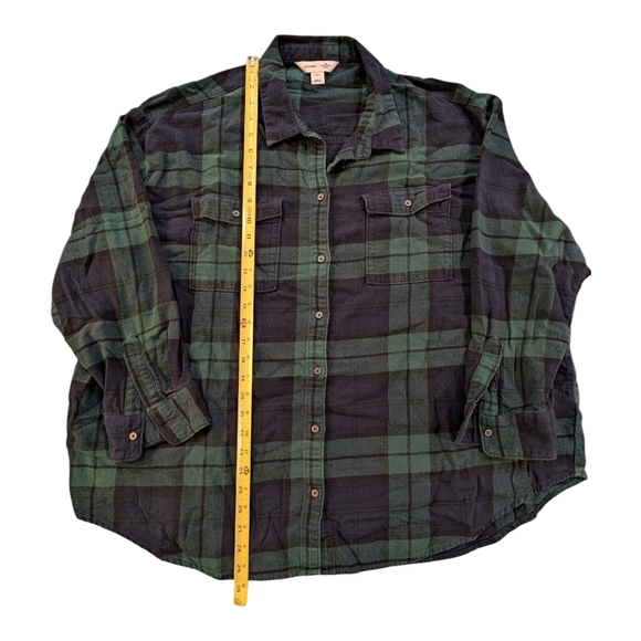 Old Navy Teal and Blue Plaid Shirt - Picture 7 of 8
